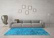 Machine Washable Oriental Light Blue Industrial Rug in a Living Room, wshurb1360lblu