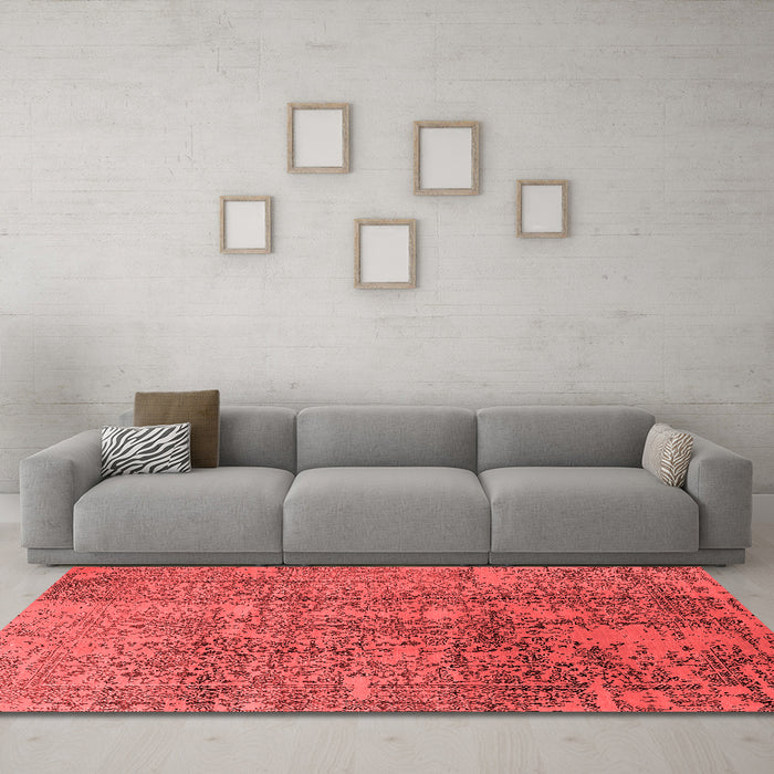 Industrial Red Washable Rugs
