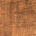 Square Machine Washable Oriental Orange Industrial Area Rugs, wshurb1360org