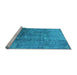 Sideview of Machine Washable Oriental Light Blue Industrial Rug, wshurb1360lblu