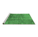 Sideview of Machine Washable Oriental Emerald Green Industrial Area Rugs, wshurb1360emgrn