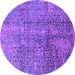 Round Oriental Purple Industrial Rug, urb1360pur