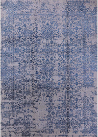 Machine Washable Industrial Modern Azure Blue Rug, wshurb1360