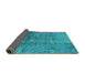 Sideview of Oriental Turquoise Industrial Rug, urb1360turq