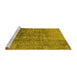 Sideview of Machine Washable Oriental Yellow Industrial Rug, wshurb1360yw