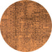 Round Oriental Orange Industrial Rug, urb1360org