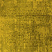 Square Machine Washable Oriental Yellow Industrial Rug, wshurb1360yw