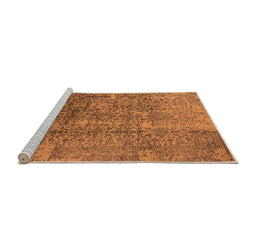 Sideview of Machine Washable Oriental Orange Industrial Area Rugs, wshurb1360org