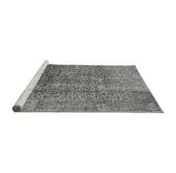 Sideview of Machine Washable Oriental Gray Industrial Rug, wshurb1360gry