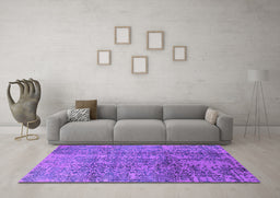 Machine Washable Oriental Purple Industrial Area Rugs in a Living Room, wshurb1360pur