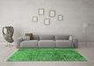 Machine Washable Oriental Emerald Green Industrial Area Rugs in a Living Room,, wshurb1360emgrn