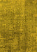 Machine Washable Oriental Yellow Industrial Rug, wshurb1360yw