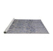 Sideview of Machine Washable Industrial Modern Dark Gray Rug, wshurb1361