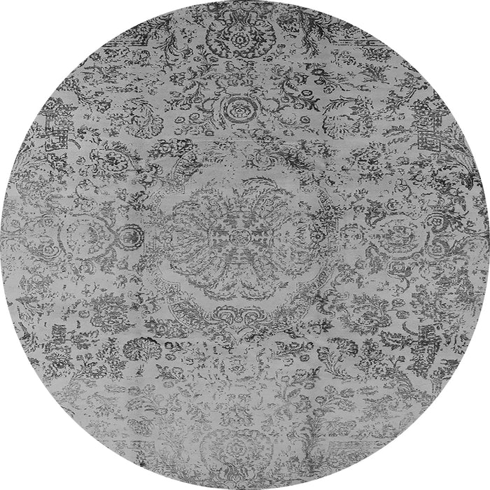 Round Oriental Gray Industrial Rug, urb1361gry