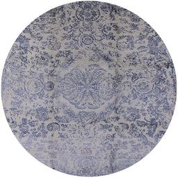 Round Machine Washable Industrial Modern Dark Gray Rug, wshurb1361