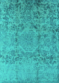 Oriental Turquoise Industrial Rug, urb1361turq