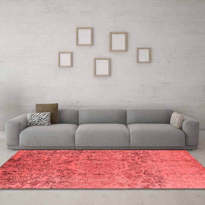 Industrial Red Washable Rugs