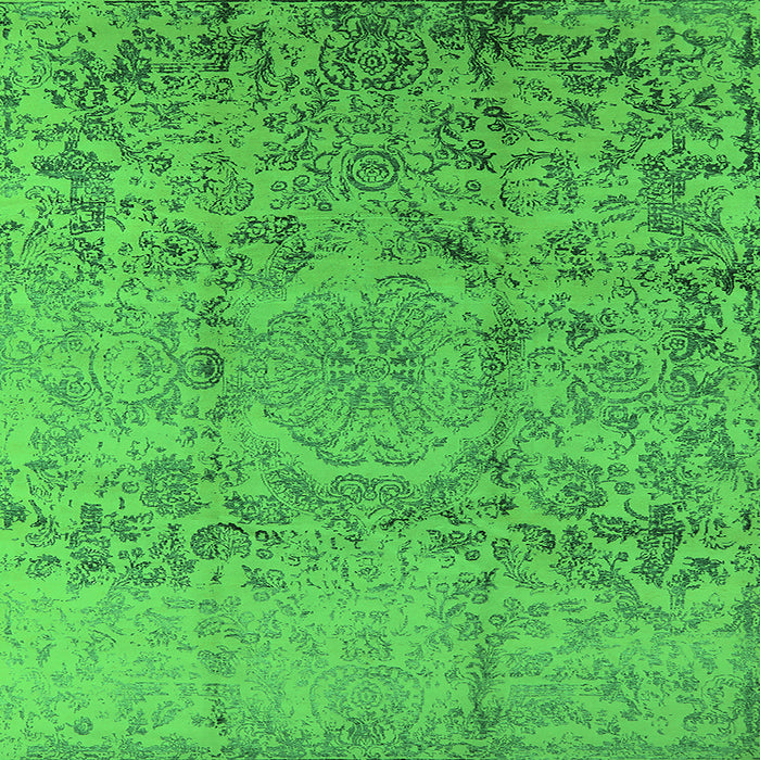 Square Oriental Green Industrial Rug, urb1361grn