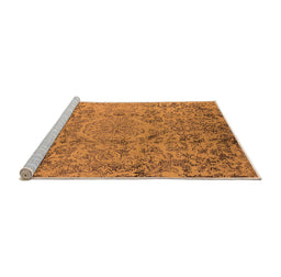Sideview of Machine Washable Oriental Orange Industrial Area Rugs, wshurb1361org