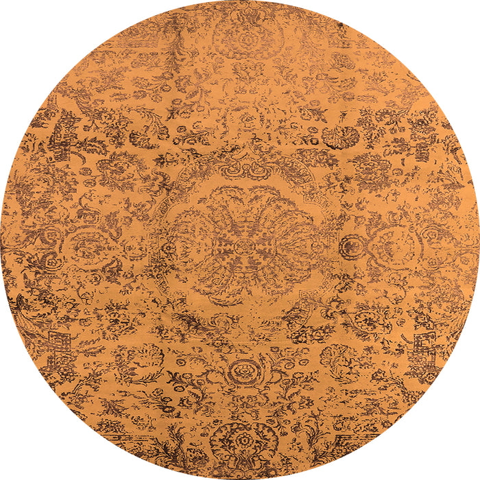 Round Oriental Orange Industrial Rug, urb1361org