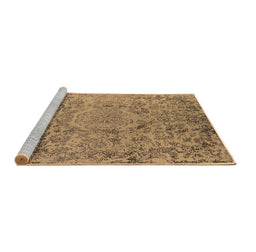 Sideview of Machine Washable Oriental Brown Industrial Rug, wshurb1361brn