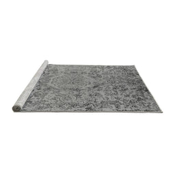 Sideview of Machine Washable Oriental Gray Industrial Rug, wshurb1361gry