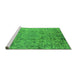 Sideview of Machine Washable Oriental Green Industrial Area Rugs, wshurb1361grn