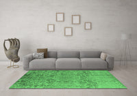 Machine Washable Oriental Emerald Green Industrial Rug, wshurb1361emgrn