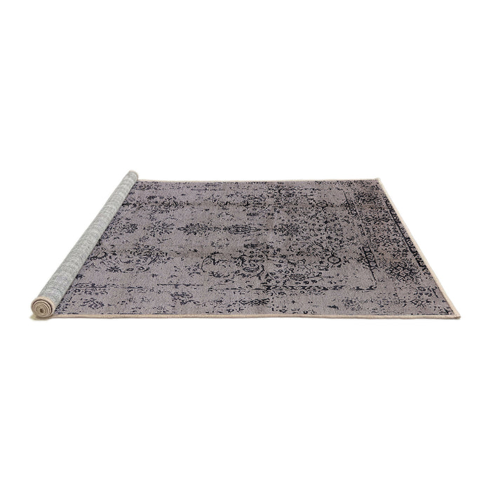 Sideview of Machine Washable Industrial Modern Silver Pink Rug, wshurb1362