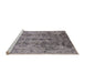 Sideview of Machine Washable Industrial Modern Silver Pink Rug, wshurb1362