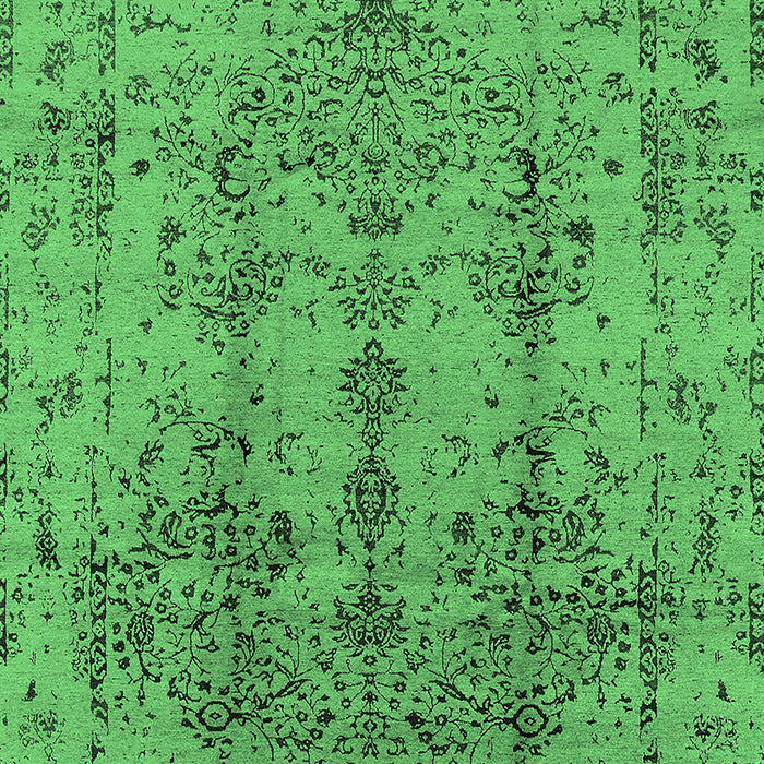 Machine Washable Oriental Emerald Green Industrial Area Rugs, wshurb1362emgrn