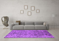 Machine Washable Oriental Purple Industrial Rug, wshurb1362pur