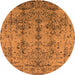 Round Oriental Orange Industrial Rug, urb1362org