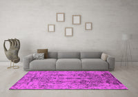 Machine Washable Oriental Pink Industrial Rug, wshurb1362pnk