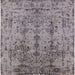 Square Mid-Century Modern Silver Pink Oriental Rug, urb1362