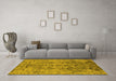 Machine Washable Oriental Yellow Industrial Rug in a Living Room, wshurb1362yw