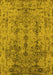 Machine Washable Oriental Yellow Industrial Rug, wshurb1362yw