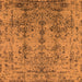 Square Machine Washable Oriental Orange Industrial Area Rugs, wshurb1362org