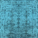 Square Oriental Light Blue Industrial Rug, urb1362lblu