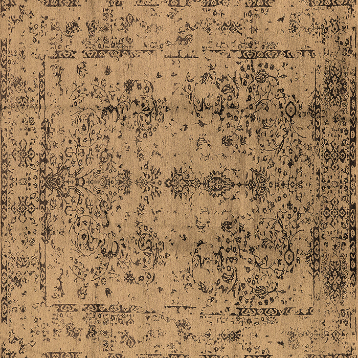 Square Machine Washable Oriental Brown Industrial Rug, wshurb1362brn