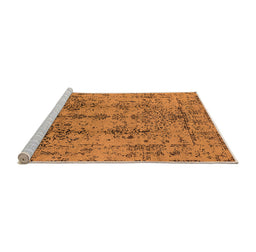 Sideview of Machine Washable Oriental Orange Industrial Area Rugs, wshurb1362org