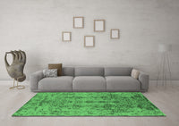 Machine Washable Oriental Emerald Green Industrial Rug, wshurb1362emgrn