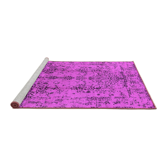 Sideview of Machine Washable Oriental Pink Industrial Rug, wshurb1362pnk