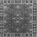 Square Machine Washable Oriental Gray Traditional Rug, wshurb1363gry