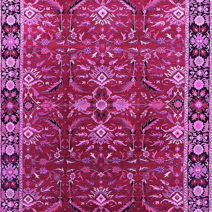 Machine Washable Oriental Pink Traditional Rug, wshurb1363pnk