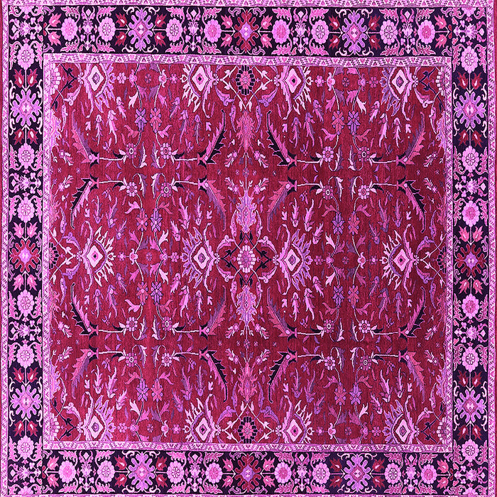 Square Oriental Pink Traditional Rug, urb1363pnk