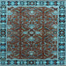 Square Oriental Light Blue Traditional Rug, urb1363lblu
