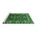 Sideview of Machine Washable Oriental Emerald Green Traditional Area Rugs, wshurb1363emgrn