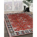 Mid-Century Modern Red Oriental Rug in Family Room, urb1363
