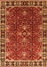 Machine Washable Oriental Orange Traditional Area Rugs, wshurb1363org